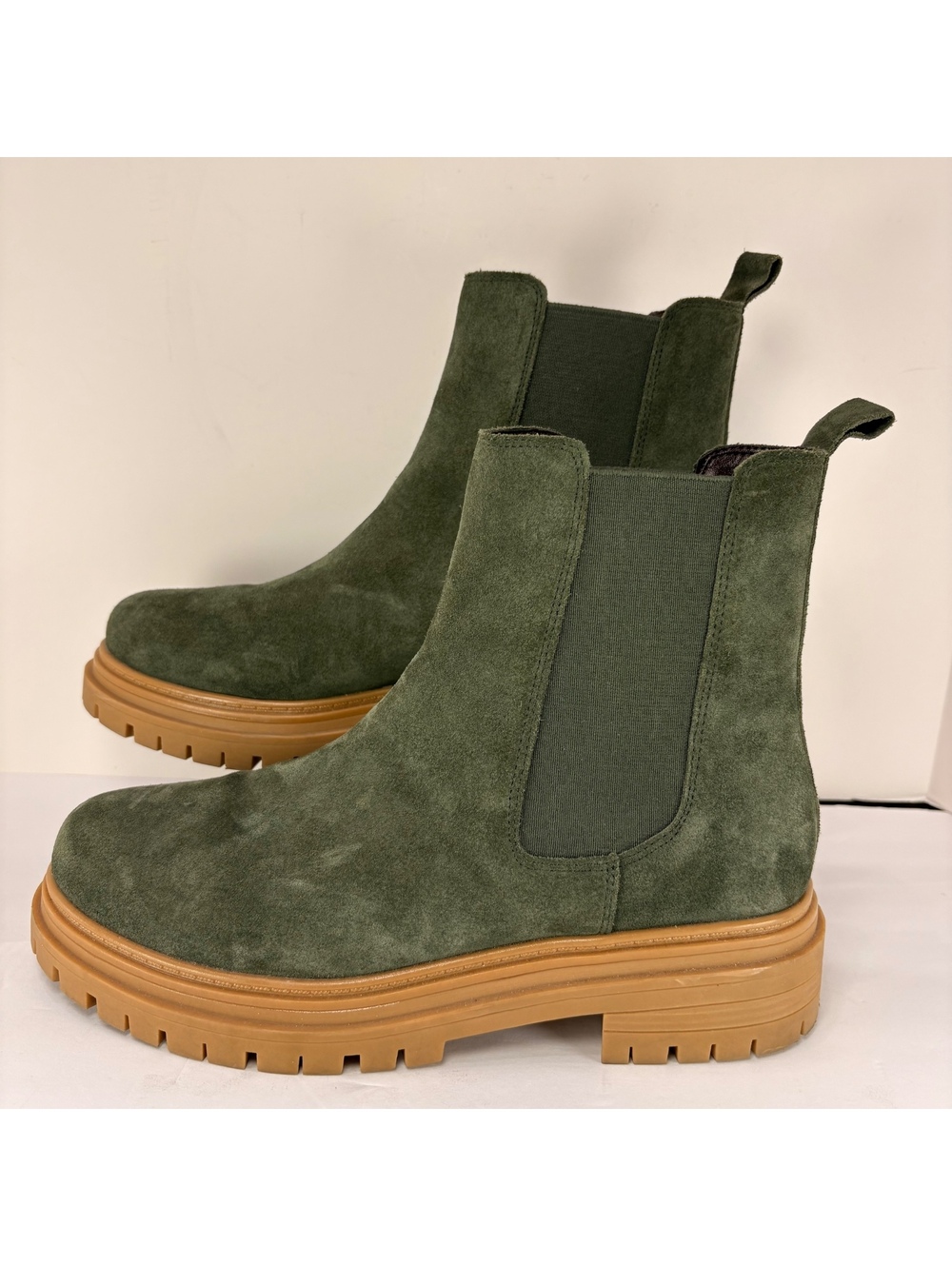 Talbots Tatum Suede Ankle Boots Forest Night Green Chelsea Size 8
